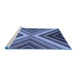 Sideview of Machine Washable Transitional Blue Rug, wshpat1503blu