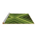 Sideview of Machine Washable Transitional Pistachio Green Rug, wshpat1503brn