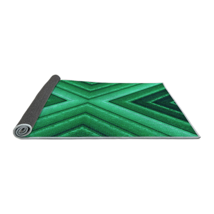 Thickness of Patterned Spring Green Rug, pat1503lblu