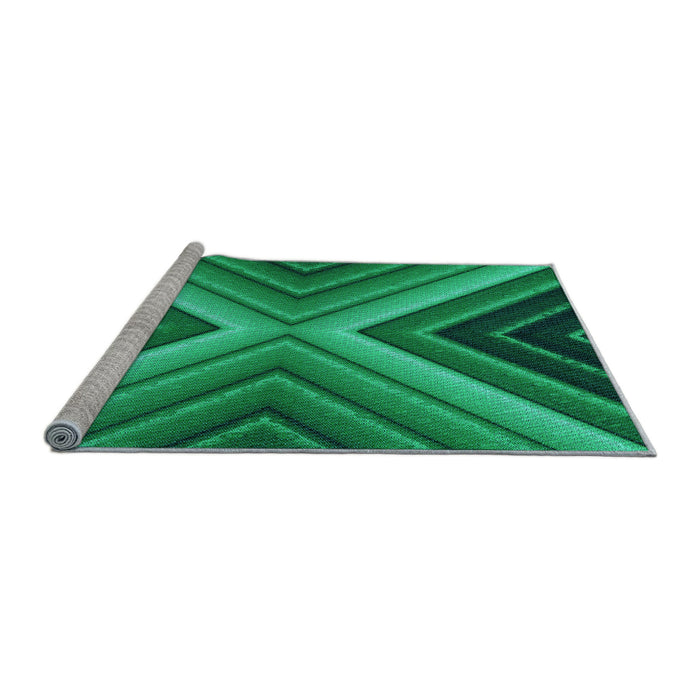 Sideview of Machine Washable Transitional Spring Green Rug, wshpat1503lblu