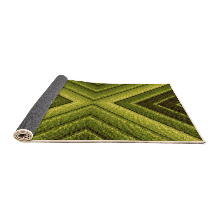 Thickness of Patterned Pistachio Green Rug, pat1503org