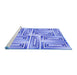 Sideview of Machine Washable Transitional Blue Rug, wshpat1504blu