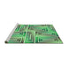 Sideview of Machine Washable Transitional Green Rug, wshpat1504grn