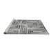 Sideview of Machine Washable Transitional Platinum Silver Gray Rug, wshpat1504gry