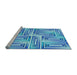 Sideview of Machine Washable Transitional Blue Rug, wshpat1504lblu