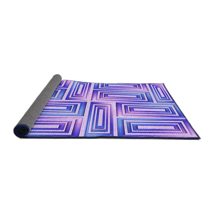 Thickness of Patterned Mauve Purple Rug, pat1504pur