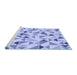 Sideview of Machine Washable Transitional Blue Rug, wshpat1505blu