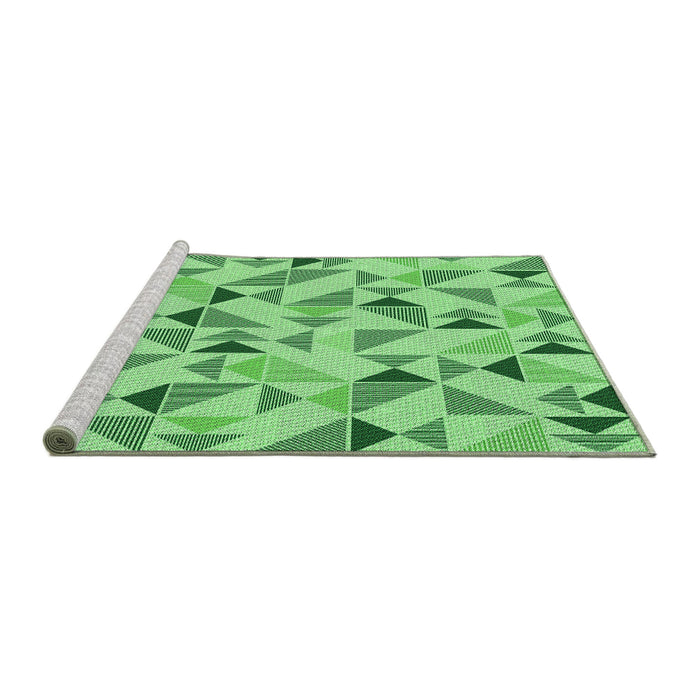 Sideview of Machine Washable Transitional Jade Green Rug, wshpat1505grn
