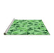 Sideview of Machine Washable Transitional Jade Green Rug, wshpat1505grn