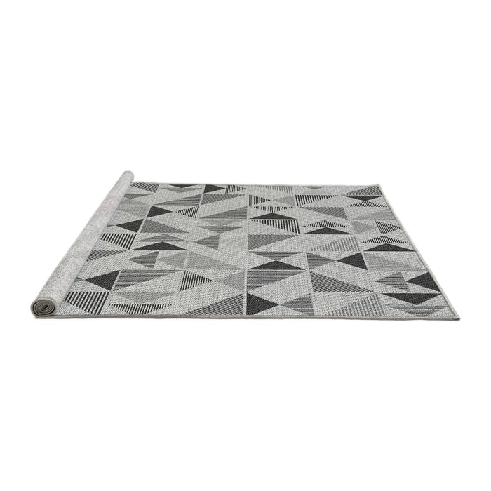 Sideview of Machine Washable Transitional Silver Gray Rug, wshpat1505gry