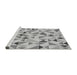 Sideview of Machine Washable Transitional Silver Gray Rug, wshpat1505gry