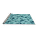 Sideview of Machine Washable Transitional Blue Ivy Blue Rug, wshpat1505lblu