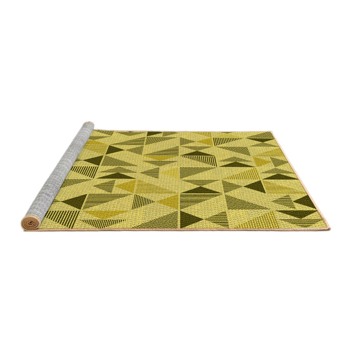 Sideview of Machine Washable Transitional Yellow Rug, wshpat1505yw