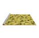 Sideview of Machine Washable Transitional Yellow Rug, wshpat1505yw