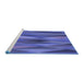 Sideview of Machine Washable Transitional Light Slate Blue Rug, wshpat1506blu