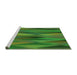 Sideview of Machine Washable Transitional Apple Green Rug, wshpat1506grn