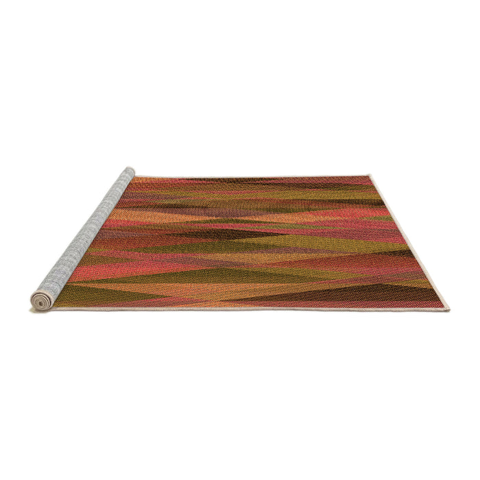 Sideview of Machine Washable Transitional Tomato Red Rug, wshpat1506org