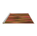 Sideview of Machine Washable Transitional Tomato Red Rug, wshpat1506org