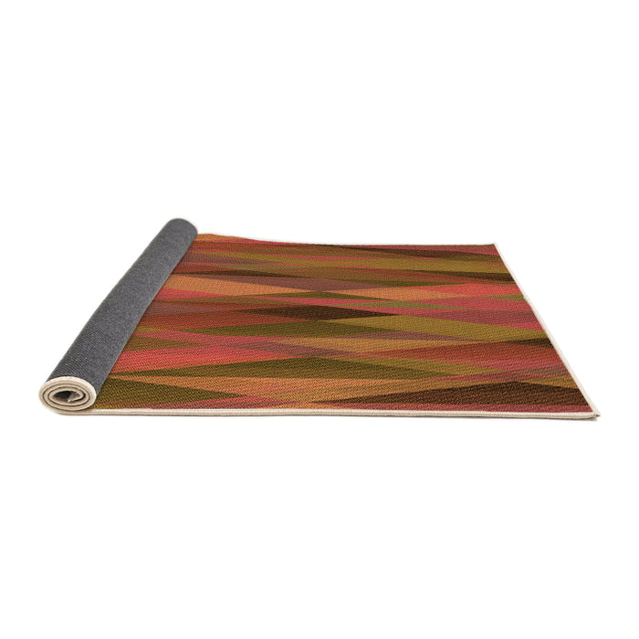 Thickness of Patterned Tomato Red Rug, pat1506org