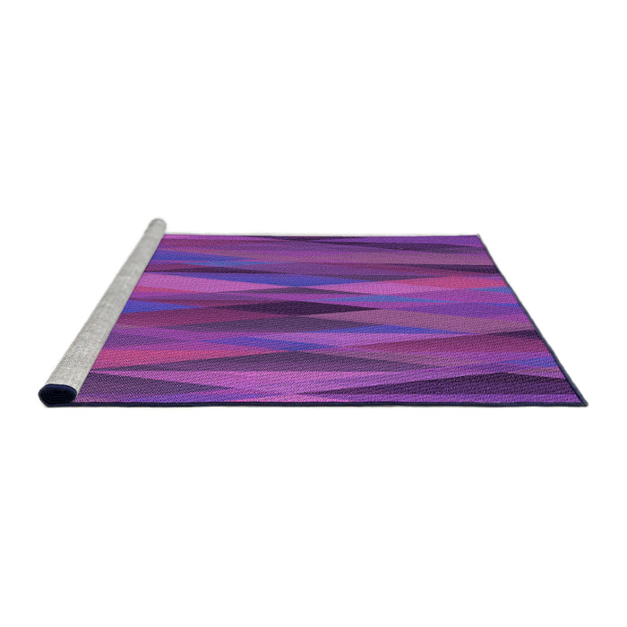 Sideview of Machine Washable Transitional Purple Daffodil Purple Rug, wshpat1506pur