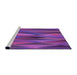 Sideview of Machine Washable Transitional Purple Daffodil Purple Rug, wshpat1506pur