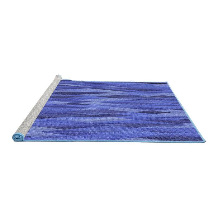 Sideview of Machine Washable Transitional Light Slate Blue Rug, wshpat1507blu