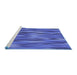 Sideview of Machine Washable Transitional Light Slate Blue Rug, wshpat1507blu