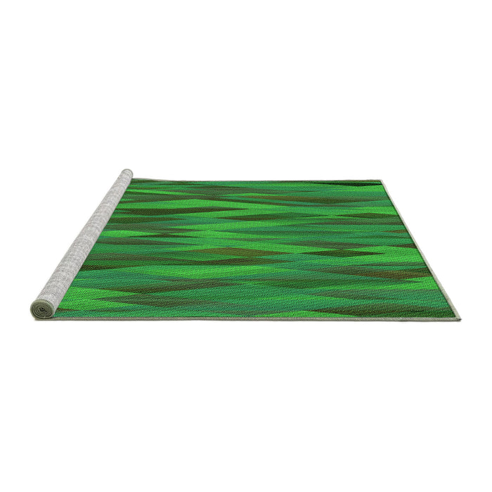 Sideview of Machine Washable Transitional Forest Green Rug, wshpat1507grn