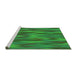 Sideview of Machine Washable Transitional Forest Green Rug, wshpat1507grn