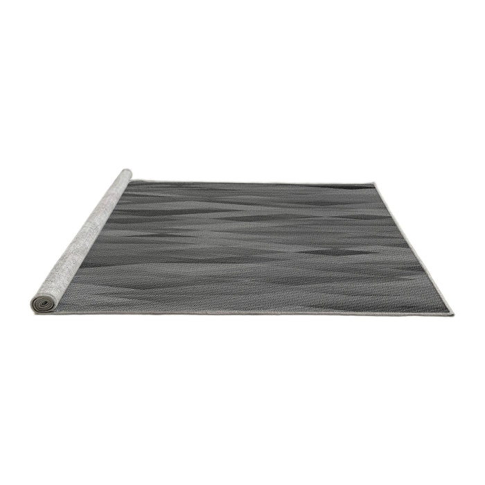 Sideview of Machine Washable Transitional Gray Rug, wshpat1507gry