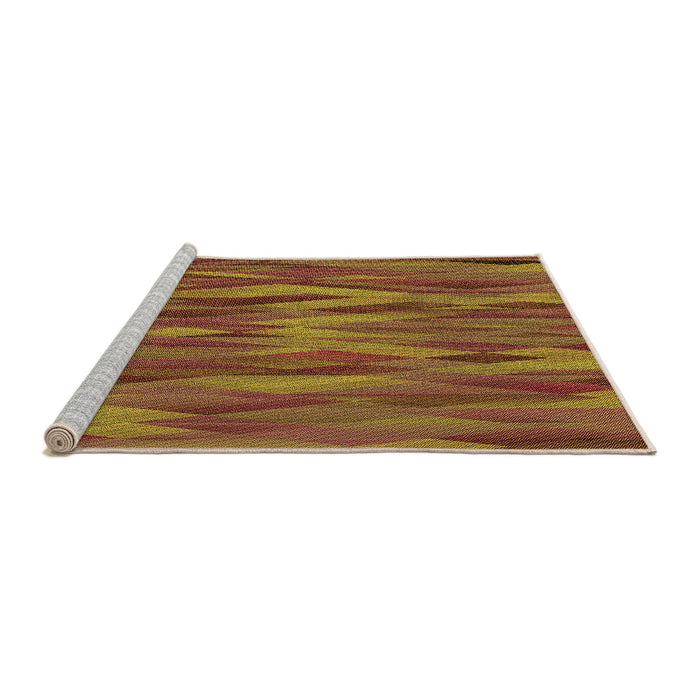 Sideview of Machine Washable Transitional Tomato Red Rug, wshpat1507org