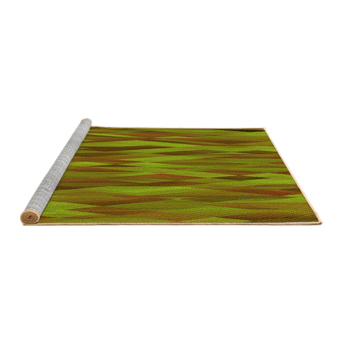 Sideview of Machine Washable Transitional Pistachio Green Rug, wshpat1507yw