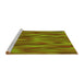 Sideview of Machine Washable Transitional Pistachio Green Rug, wshpat1507yw