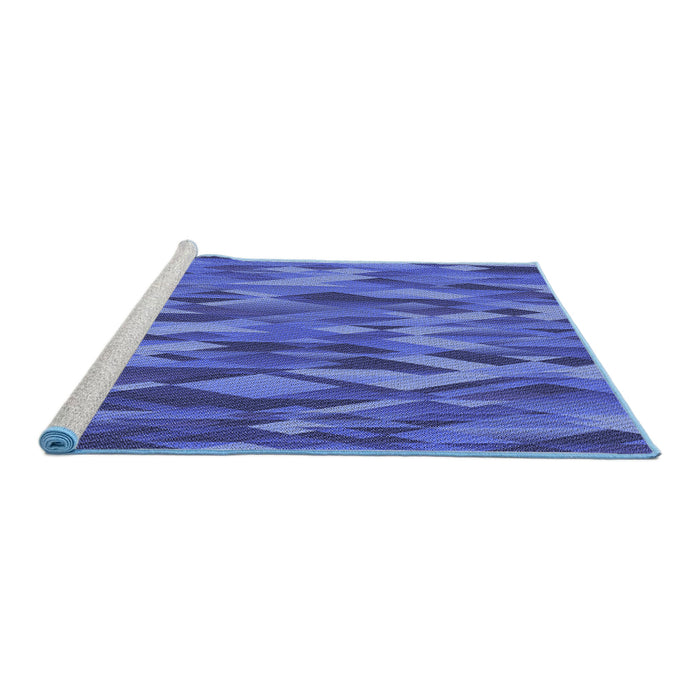 Sideview of Machine Washable Transitional Light Slate Blue Rug, wshpat1508blu