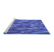 Sideview of Machine Washable Transitional Light Slate Blue Rug, wshpat1508blu