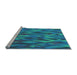 Sideview of Machine Washable Transitional Dark Turquoise Green Rug, wshpat1508lblu