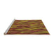 Sideview of Machine Washable Transitional Tomato Red Rug, wshpat1508org