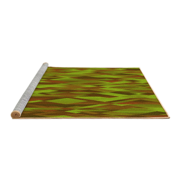 Sideview of Machine Washable Transitional Pistachio Green Rug, wshpat1508yw