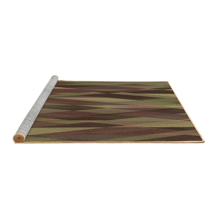 Sideview of Machine Washable Transitional Brown Rug, wshpat1509brn