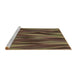 Sideview of Machine Washable Transitional Brown Rug, wshpat1509brn