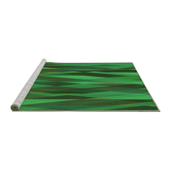 Sideview of Machine Washable Transitional Deep Emerald Green Rug, wshpat1509grn