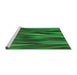 Sideview of Machine Washable Transitional Deep Emerald Green Rug, wshpat1509grn