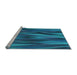 Sideview of Machine Washable Transitional Deep Sky Blue Rug, wshpat1509lblu