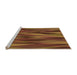 Sideview of Machine Washable Transitional Saffron Red Rug, wshpat1509org