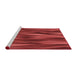 Sideview of Machine Washable Transitional Tomato Red Rug, wshpat1509rd