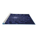 Sideview of Machine Washable Transitional Night Blue Rug, wshpat151blu