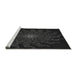 Sideview of Machine Washable Transitional Black Rug, wshpat151gry