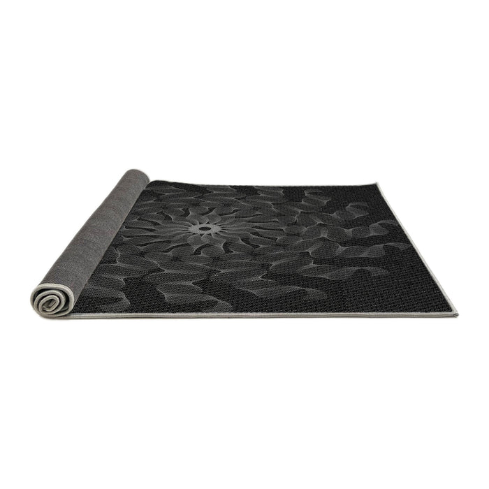 Thickness of Patterned Black Rug, pat151gry