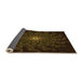 Thickness of Patterned Dark Bronze Brown Rug, pat151org