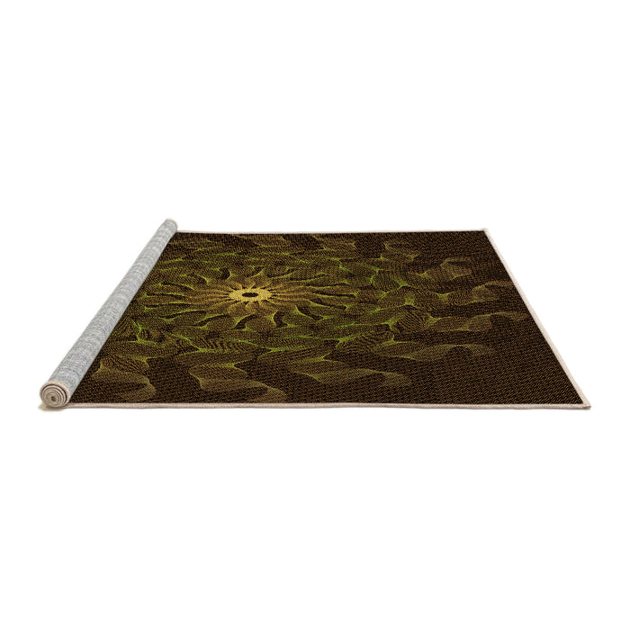 Sideview of Machine Washable Transitional Dark Bronze Brown Rug, wshpat151org